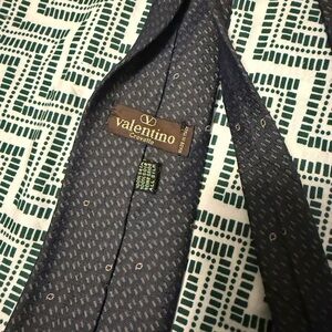 Valentino Navy and Light Dot Pattern Silk Tie